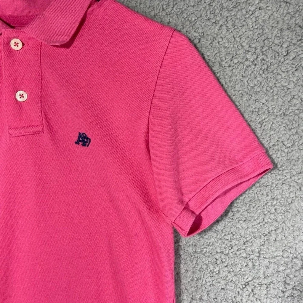 Aeropostale Polo Womens XS Pink Short Sleeve Logo Pique Casual Preppy Top 000684